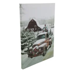 Northlight LED Lighted Fiber Optic Truck With Tree Christmas Canvas Wall Art 15.75" X 11.75" -Northlight Store GUEST 02b2f206 e149 436f 81ef 798491ad4cbe