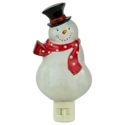 Northlight 6.75" Snowman Wearing Red Scarf Christmas Night Light 4 Northlight 6.75" Snowman Wearing Red Scarf Christmas Night Light - Image 2