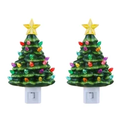 Mr. Christmas Nostalgic LED Ceramic Christmas Tree Nightlights - Set Of 2 -Northlight Store GUEST 2df4203b f81b 484d 9ae6 4ac7246a2725
