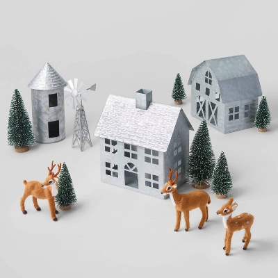 13pc Galvanized Metal House Village Kit - Wondershop™ 3 13pc Galvanized Metal House Village Kit - Wondershop™