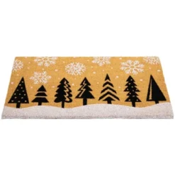 Northlight Trees And Snowflakes Natural Coir Christmas Outdoor Doormat 18" X 30" -Northlight Store GUEST 32b81c41 81ee 4524 91f3 c60cce2a4a73