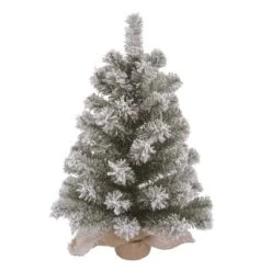 Transpac Artificial 24 In. Multicolor Christmas Snow Colorado Tree With Bagged Stand