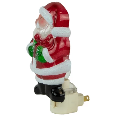 Northlight 6.75" Santa With Gift Frosted Christmas Night Light 5 Northlight 6.75" Santa With Gift Frosted Christmas Night Light - Image 3