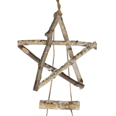 Northlight 51" Natural Brown Frosted Wood Tree With Star Hanging Christmas Decoration 3 Northlight 51" Natural Brown Frosted Wood Tree With Star Hanging Christmas Decoration