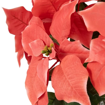 Northlight 14.5" Dark Pink Artificial Christmas Poinsettia With Gold Wrapped Base 7 Northlight 14.5" Dark Pink Artificial Christmas Poinsettia With Gold Wrapped Base - Image 5