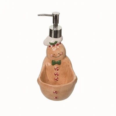 Transpac Ceramic Brown Christmas Soap Dispenser And Sponge Holder 3 Transpac Ceramic Brown Christmas Soap Dispenser And Sponge Holder
