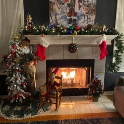 Northlight 48" Santa Claus With Artificial Flocked Alpine Tree Christmas Figure -Northlight Store GUEST 549159f5 f5db 4352 a424 50e7221f81b8