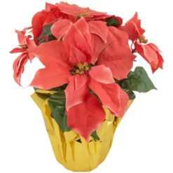 Northlight 14.5" Dark Pink Artificial Christmas Poinsettia With Gold Wrapped Base 9 Northlight 14.5" Dark Pink Artificial Christmas Poinsettia With Gold Wrapped Base -Northlight Store GUEST 6531c1fe 197d 4201 90d5 924800950c7e