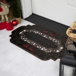 Northlight Black And Copper Reindeer "Merry Christmas" Doormat 18" X 30" -Northlight Store GUEST 6634fc97 ea73 4c78 bf1e 2a1018e66860