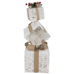 Northlight 25.25" LED Lighted White And Beige Stacked Gift Boxes Christmas Decoration -Northlight Store GUEST 84cdd925 56ae 4c56 8b3e 33f30b04e066
