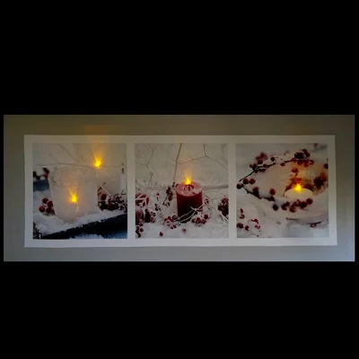 Northlight LED Winter Frost And Berry Burst Christmas Canvas Wall Art 11.75" X 27.5" 3 Northlight LED Winter Frost And Berry Burst Christmas Canvas Wall Art 11.75" X 27.5"