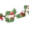 Northlight 3" X 3.25' Pre-Lit Holly And Berry Christmas Garland, Warm White LED Lights