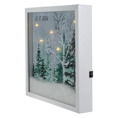 Northlight LED Lighted Let It Snow Winter Forest Christmas Canvas Wall Art 10" X 10" 4 Northlight LED Lighted Let It Snow Winter Forest Christmas Canvas Wall Art 10" X 10" - Image 2