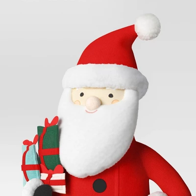 22" Fabric Santa Sculpture Holding Gifts - Wondershop™ Red/White 4 22" Fabric Santa Sculpture Holding Gifts - Wondershop™ Red/White - Image 2