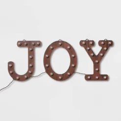 Hanging Lit 'JOY' Sign Brushed Bronze With Warm White Lights - Wondershop™ -Northlight Store GUEST 97ae30fd a11c 47c1 8915 1f1cf78aaf51