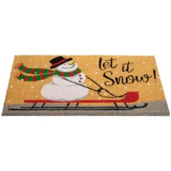 Northlight Brown And White Snowman Let It Snow Rectangular Coir Christmas Doormat 18" X 30" -Northlight Store GUEST 9d32199c 07ee 4c99 b536 93787e713a0a