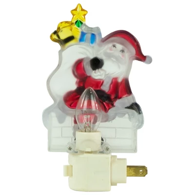 Northlight 6.25" Santa In Chimney Frosted Christmas Night Light 7 Northlight 6.25" Santa In Chimney Frosted Christmas Night Light - Image 5