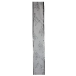 Northlight Silver Glittering Trees Christmas Wired Craft Ribbon 2.5" X 10 Yards