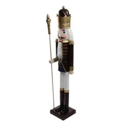 Northlight 48" Burgundy And White Wooden Christmas Nutcracker King With Scepter -Northlight Store GUEST a3f63999 3f0b 4d4c 9d8a 4434411402ab