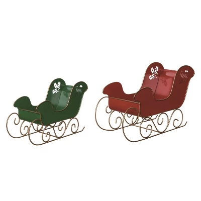 Transpac Metal 15.25 In. Multicolor Christmas Merry Sleigh Container Set Of 2 3 Transpac Metal 15.25 In. Multicolor Christmas Merry Sleigh Container Set Of 2