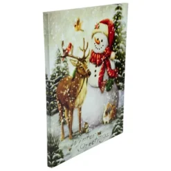 Northlight LED Lighted Snowman And Reindeer Christmas Canvas Wall Art 15.75" X 11.75" -Northlight Store GUEST a85eda56 c940 4b6f bfd2 5d58af49c5ad