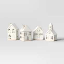 10pc Battery Operated Ceramic Christmas Village Set With Bottle Brush Trees - Wondershop™ White/Tan -Northlight Store GUEST aa1ec4a3 06c6 46ac 9e80 65af87efb80d