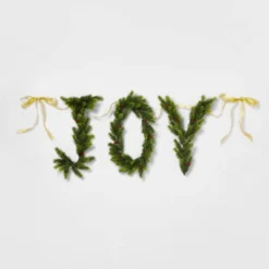 6' Pre-Lit Battery Operated Mixed Greenery 'Joy' Garland With Gold Ribbon - Wondershop™ -Northlight Store GUEST ae7a8073 1f16 4983 9adf b5f4ddbd6974