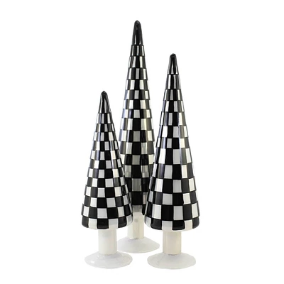 Christmas 18.0" Black Trees Set Of 3 Checkered Glass Tree Cody Foster - Decorative Sculptures 2 Christmas 18.0" Black Trees Set Of 3 Checkered Glass Tree Cody Foster - Decorative Sculptures
