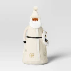22.5" Fabric Santa Sculpture With Bell Wreath - Wondershop™ White -Northlight Store GUEST b9db5333 d432 44a4 9a7c db3b99df3391