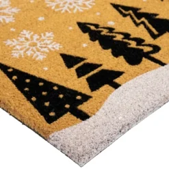 Northlight Trees And Snowflakes Natural Coir Christmas Outdoor Doormat 18" X 30" -Northlight Store GUEST cb08a43d 6499 480e afcd 5c3e2ee8831f