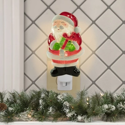 Northlight 6.75" Santa With Gift Frosted Christmas Night Light 3 Northlight 6.75" Santa With Gift Frosted Christmas Night Light