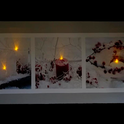 Northlight LED Winter Frost And Berry Burst Christmas Canvas Wall Art 11.75" X 27.5" 4 Northlight LED Winter Frost And Berry Burst Christmas Canvas Wall Art 11.75" X 27.5" - Image 2