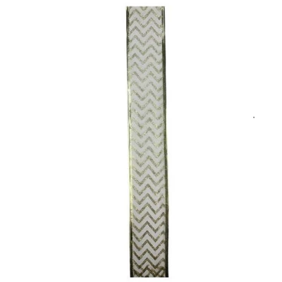 Northlight Sparkling Gold Chevron Wired Christmas Craft Ribbon 2.5" X 10 Yards 3 Northlight Sparkling Gold Chevron Wired Christmas Craft Ribbon 2.5" X 10 Yards