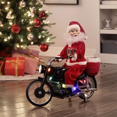 Mr. Christmas Animated LED Motorcycling Santa Musical Christmas Decoration 5 Mr. Christmas Animated LED Motorcycling Santa Musical Christmas Decoration - Image 3