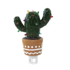 Transpac Christmas Cactus Night Light - 1 Night Light 7.25 Inches - Lights Plant Tree - - Dolomite - Green -Northlight Store GUEST f0d04ef7 f94b 4d12 b746 3263be74d8c4