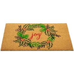 Northlight Natural Coir "Joy" Wreath Christmas Doormat 18" X 30" -Northlight Store GUEST f1457763 d4ee 4269 931d b3fe02d9f477