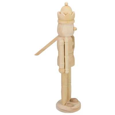 Northlight 14.75" Unfinished Paintable Wooden Christmas Nutcracker With A Crown 5 Northlight 14.75" Unfinished Paintable Wooden Christmas Nutcracker With A Crown - Image 3