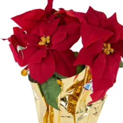 Northlight 16" Red Artificial Christmas Poinsettia Arrangement With Gold Wrapped Pot 9 Northlight 16" Red Artificial Christmas Poinsettia Arrangement With Gold Wrapped Pot -Northlight Store GUEST f5e0f2b5 ac52 4c24 b25e 3663c216e5d7