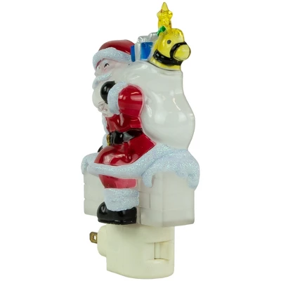 Northlight 6.25" Santa In Chimney Frosted Christmas Night Light 6 Northlight 6.25" Santa In Chimney Frosted Christmas Night Light - Image 4