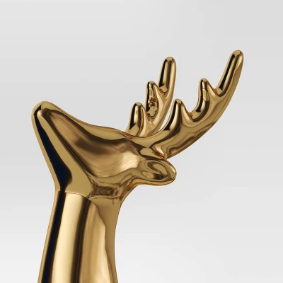 8.75" Plated Ceramic Sitting Deer Animal Figurine - Wondershop™ Gold 4 8.75" Plated Ceramic Sitting Deer Animal Figurine - Wondershop™ Gold - Image 2